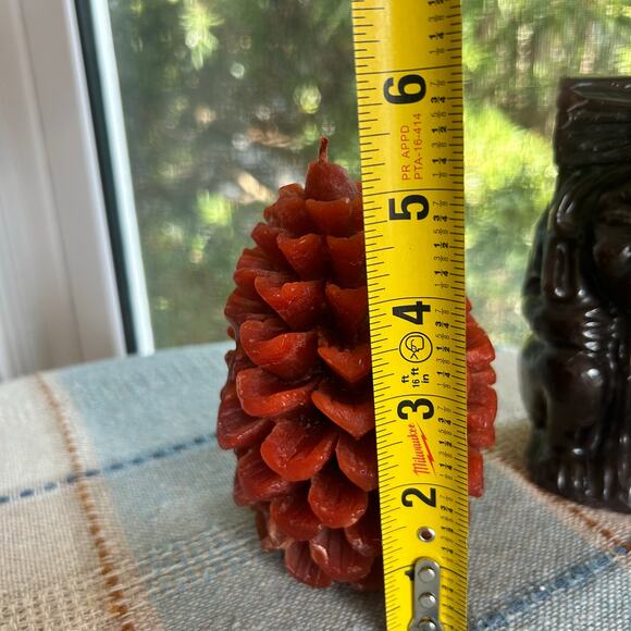 Set of 2 Vintage Novelty Candles Red Pinecone & Brown Tribal Figure Candles - Picture 13 of 15